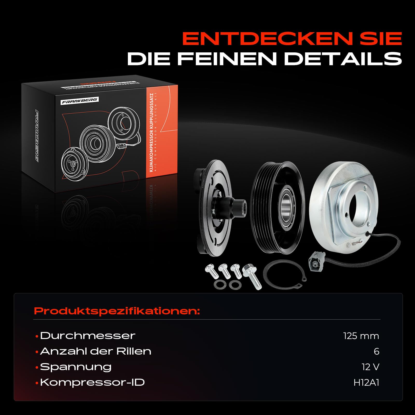 Frankberg Magnetkupplung Klimakompressor Benzin Kompatibel mit 3 BK 3 Stufenheck BK Replace# BP4K61K00B