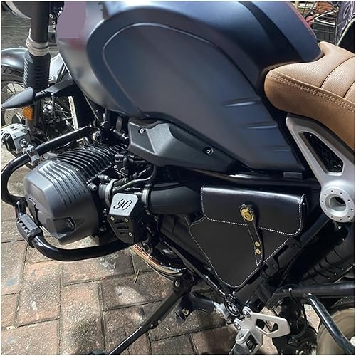 Miniatura 2 de Bolsa de marco de motocicleta compatible con Scrambler Izquierda Herramienta Colocación Paquete Parachoques Reparación Barras Crash (Color Gris,