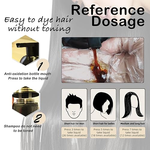 Miniatura 4 de Champú de tinte para cabello negro 3 en 1, tinte natural para cubrir las canas, champú de color para el cabello para mujeres y hombres, champús de