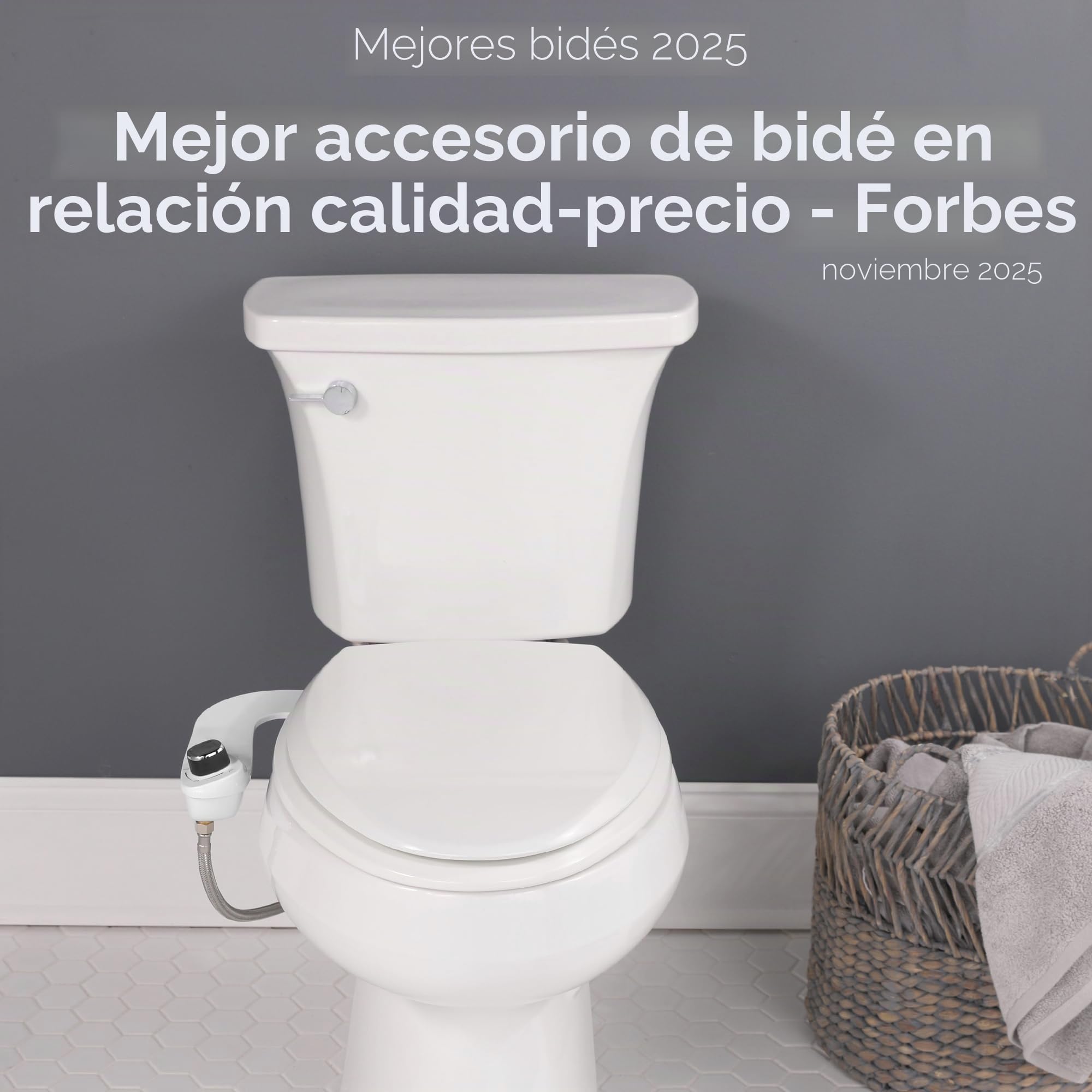 Bio Bidet Eléctrico, fácil de Instalar, Entrada de latón y válvula Interna, Blanco