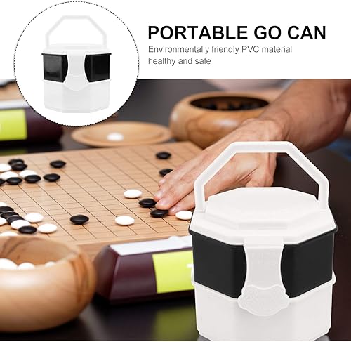 Miniatura 8 de TOYANDONA Go Game Bowl con cerradura y asa, soporte para piezas de ajedrez Go Game Stones Can Go - Contenedor de almacenamiento de ajedrez para Go