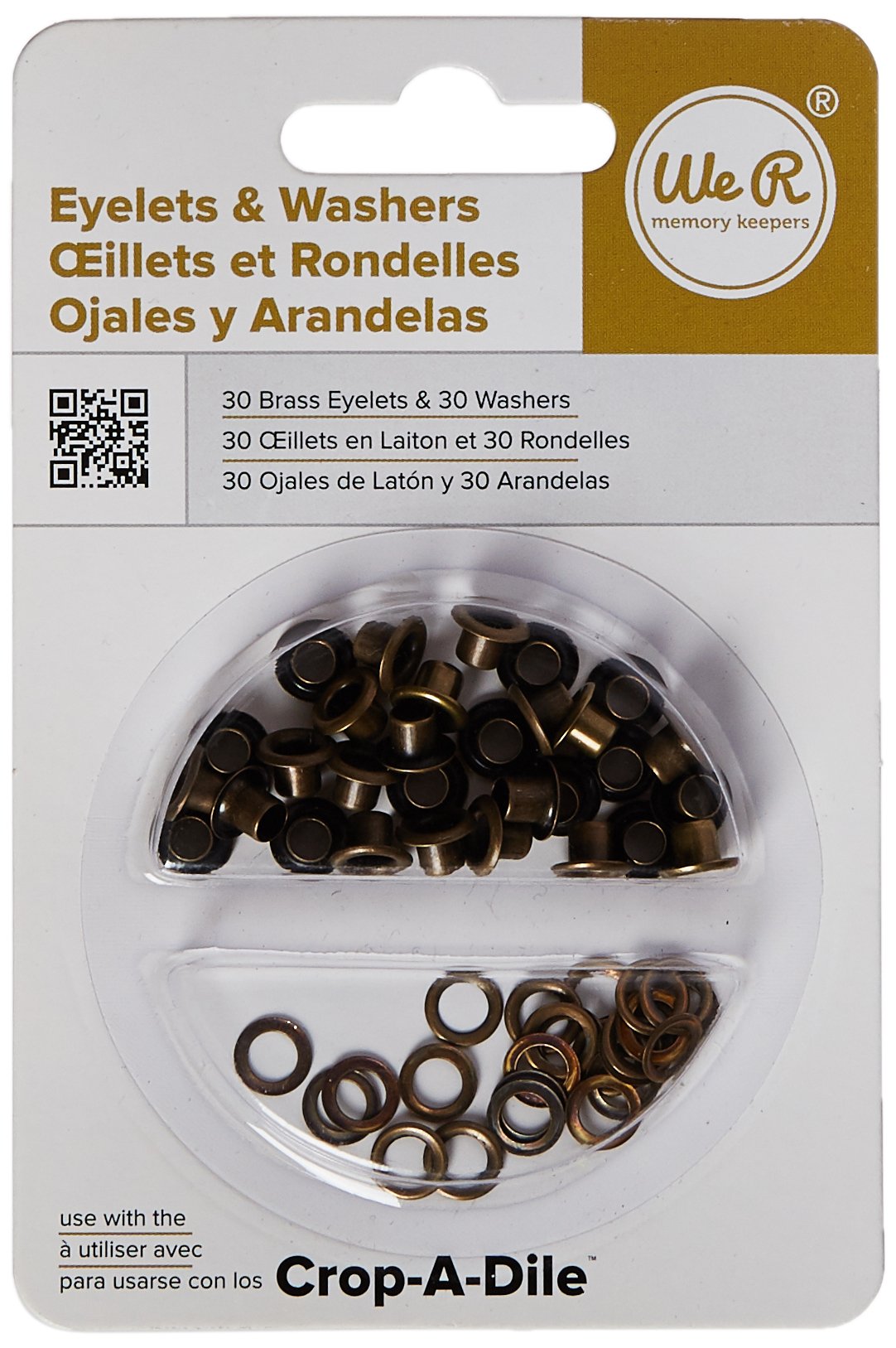 We R Memory Keepers Eyelets & Washers Standard-Brass 60/Pkg