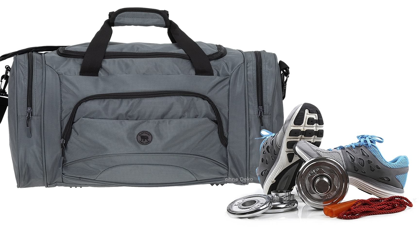 Sporttasche Elephant Color XL Reisetasche 1298 Grau + Trinkflasche