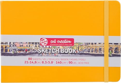 Talens Art Creation - Cuaderno de bocetos, amarillo dorado, 8.3 x 5.8 pulgadas, 80 hojas (9314115M)