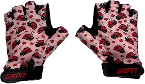 Guantes infantiles para ciclismo, scootering y diversión en el patio de recreo Guantes de bicicleta acolchados de medio dedo para niños y niñas de