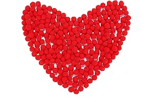 Fluffy Mini Red Pom Poms: 250 Pieces for Creative Crafts