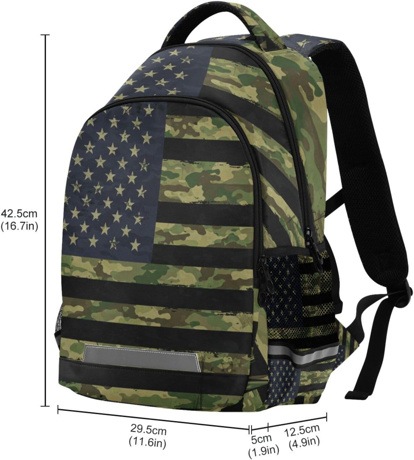 ALAZA American Flag with Camouflage Grunge Backpacks Travel Laptop Daypack School Book Bag for Men Women Teens Kids