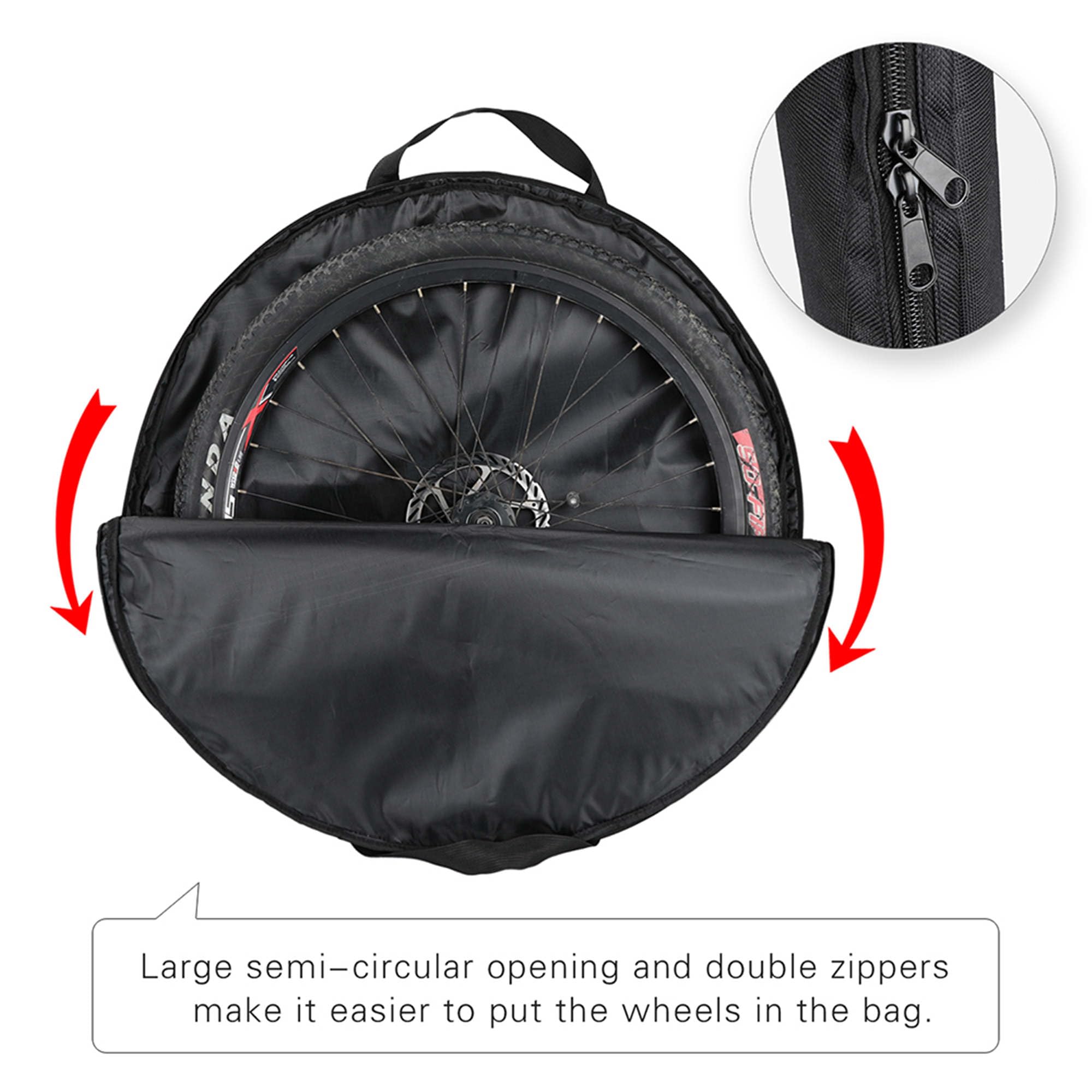 Rhinowalk Sac de transport rembourré doux pour roues de vélo de 26 à 73,7 cm (housse de roue de 73,7 cm)