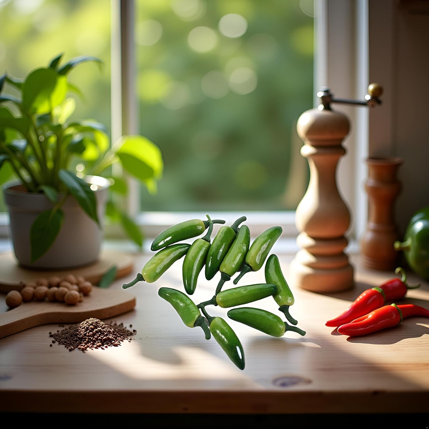 10Pcs Fake Pepper, Green Pepper Simulation Lifelike Hot Chili for Home Kitchen Party Pub Decoration Cabinet Ornament