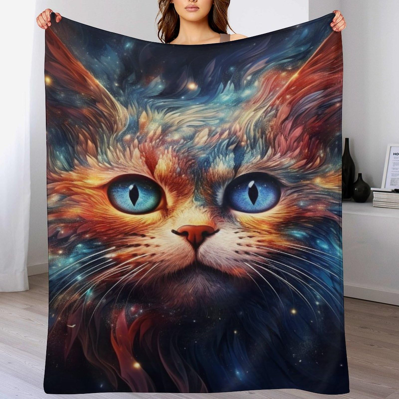 Manta de franela para sofá de gato ideal para tardes de películas en invierno