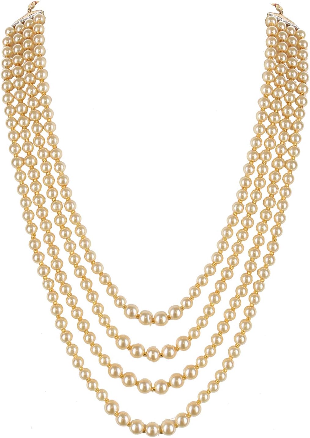 Designer Wedding Multi Strand Dulha Har Layered Pearl Maharaja Haar Groom Necklace Set for Men (475-M6DM-1021-Parent)