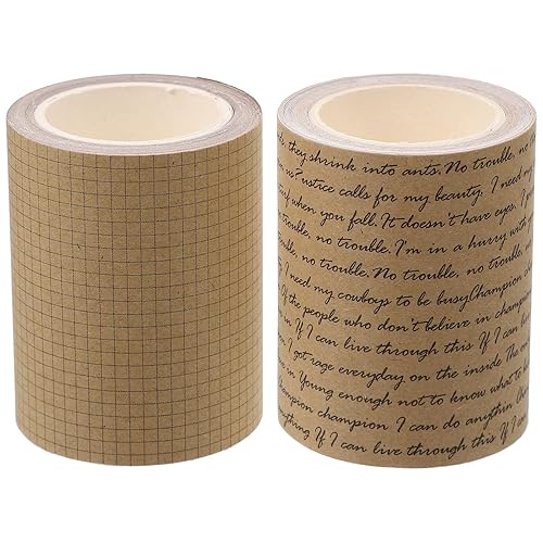 SEWACC Cinta adhesiva vintage Washi decorativa cinta de envoltura de regalo calcomanía de papel kraft para manualidades diarios planificadores marco