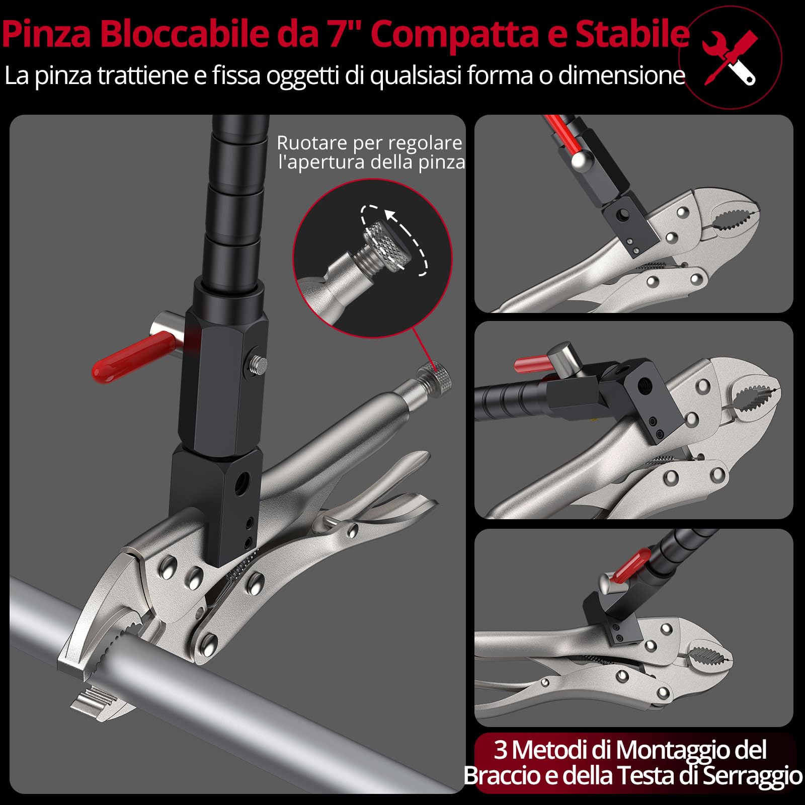 XUNTOP Comparatore Digitale 0-25.4MM per Dischi e Rotori/giunti Sferici con Indicatore Digitale con Braccio Flessibile da 13,77” e Pinza di Bloccaggio da 7" per il Settore Automobilistico, Meccanico