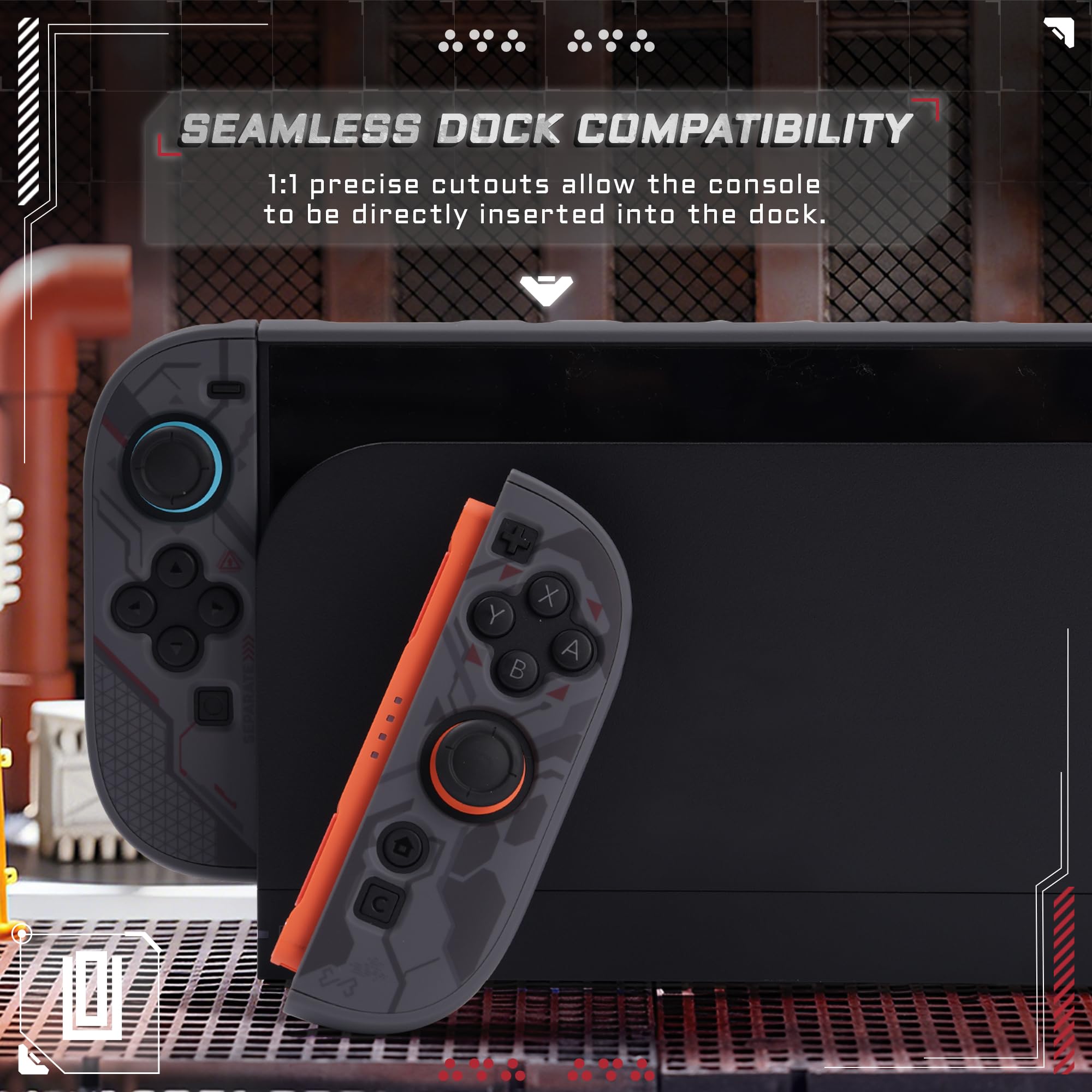 GeekShare Guscio protettivo compatibile con Switch 2, custodia agganciabile compatibile con Switch 2, cover con design antigraffio e antiurto - Cyborg Mech