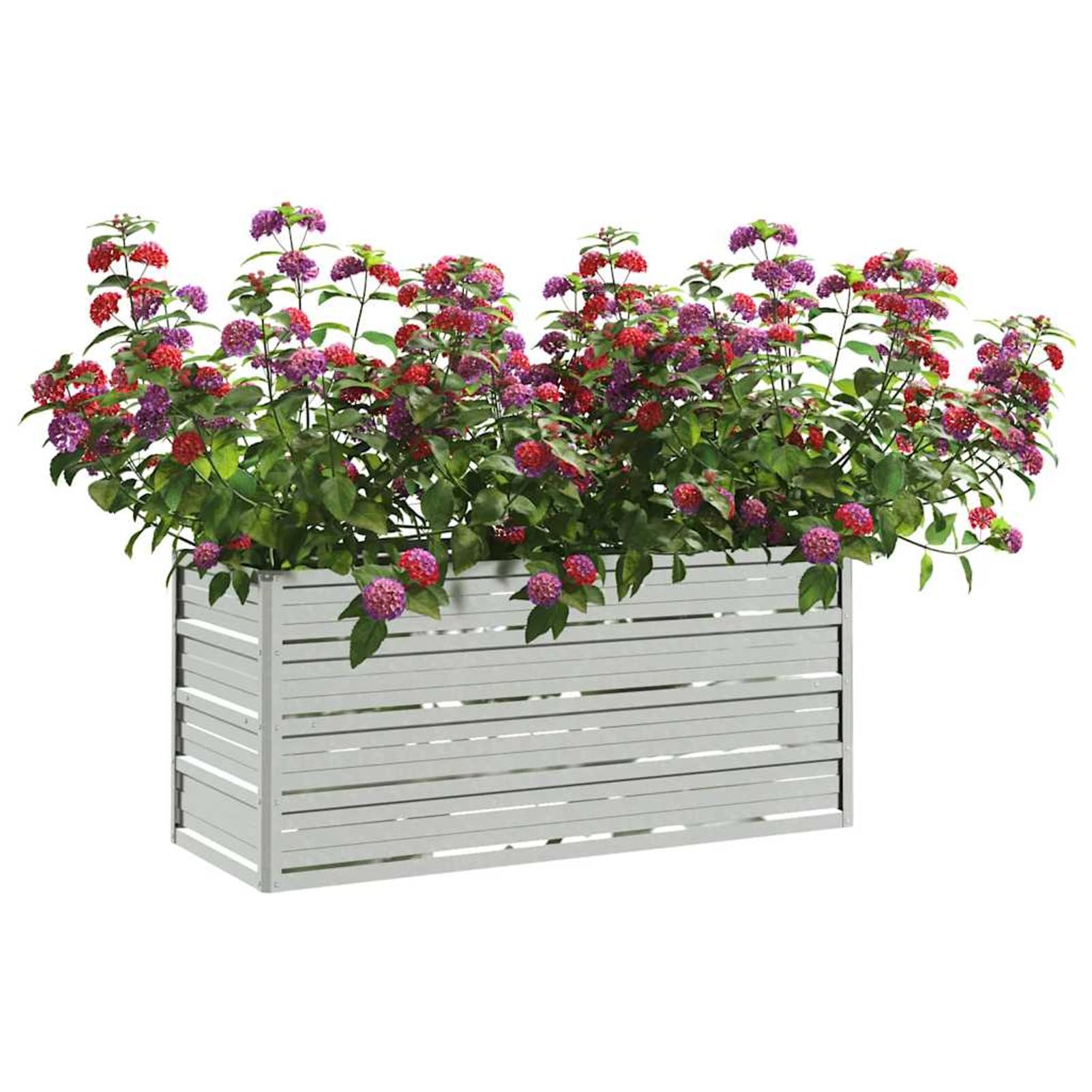 Tidyard Heavy Duty Galvanised Steel Raised Garden Bed Planter - Silver, 100 x 40 x 45 cm - Ideal for Balcony, Patio, Yard & Garden Model316897