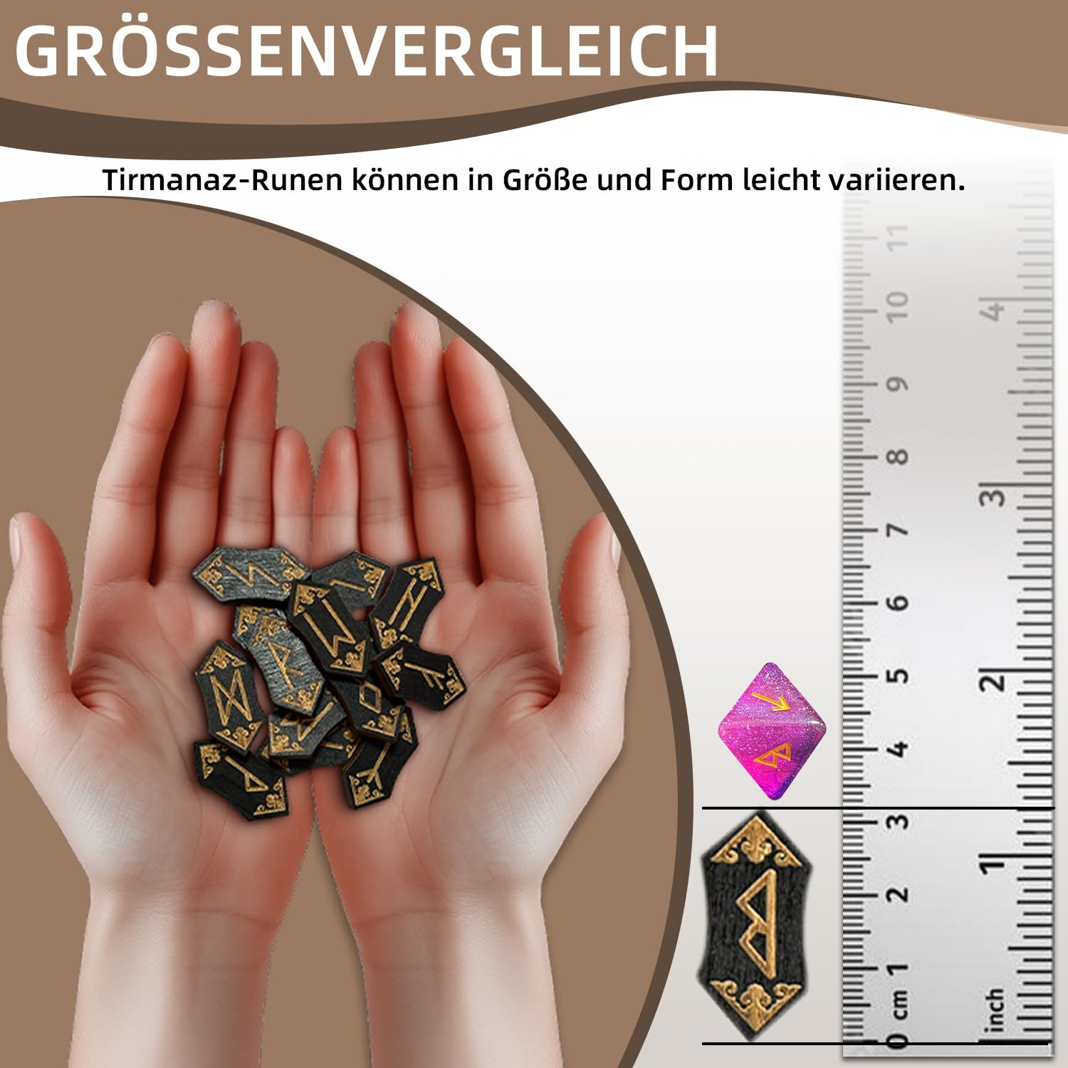 Runenset, 25 Stück hölzerne Wikinger-Runen, Runenstein-Set mit Begleitbuch, Samtbeutel, nordische Runen für Anfänger, Hexerei/Wahrsagerei/Meditation/Spiritualität