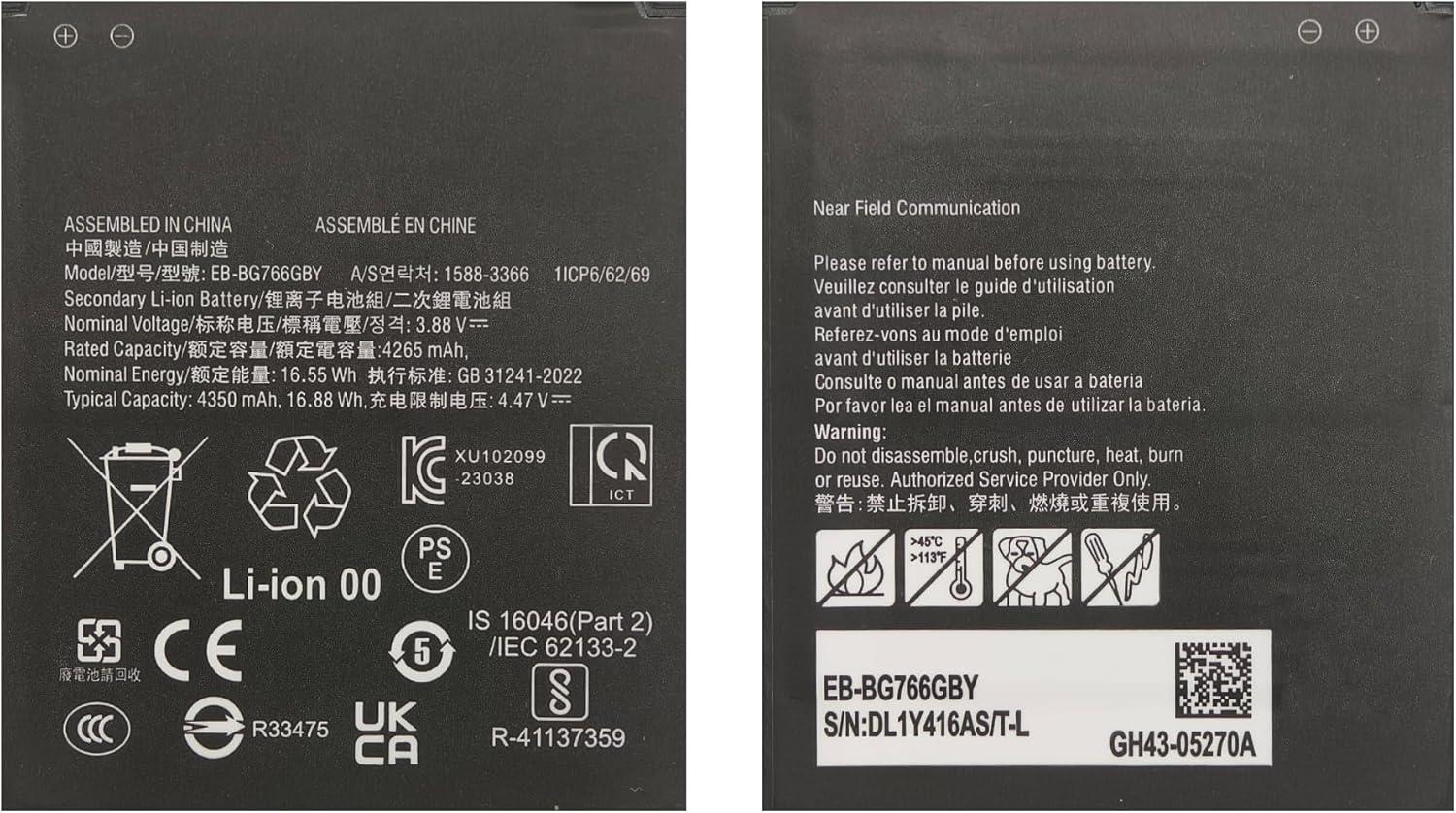 EB-BG766GBY Replacement Battery for Galaxy Xcover 7 Pro,Rechargeable 0 Cycle Battery Compatible with Samsung Galaxy Xcover 7 Pro G766B/G766U with Repair Tool Kits