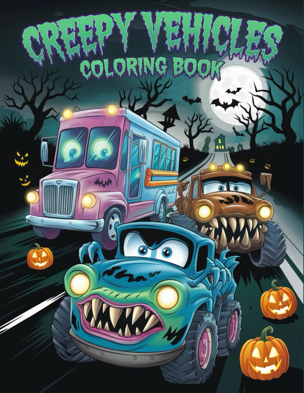 Creepy Vehicles: Chilling Cars, Ghostly Trucks, and Creepy Vehicles – A Thrilling Coloring Adventure