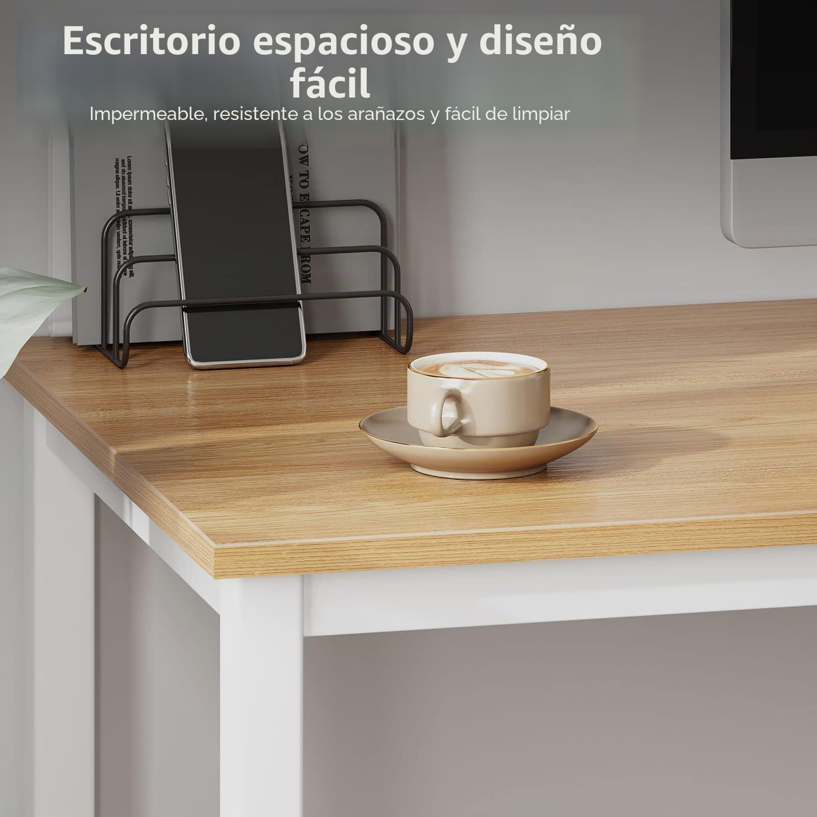 SogesHome Escritorio de Oficina PC Escritorio Estación de Trabajo en el Hogar, Mesa de Oficina Mesa para Ordenador, 100 x 60 x 75 cm, AC3BW-100-SH