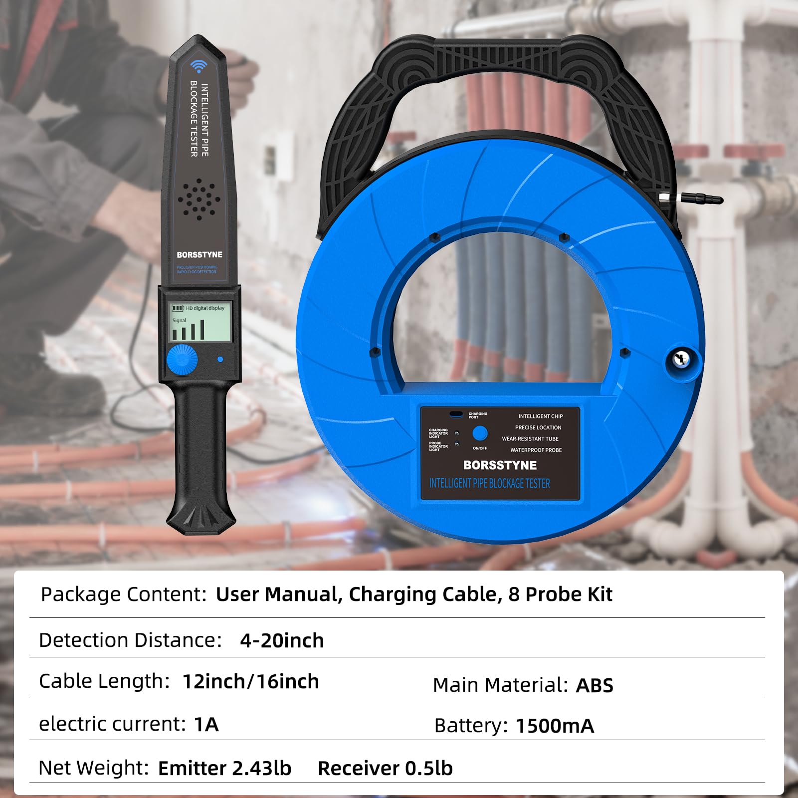 Pipe Locators Precision Blockage Detector for Water pipes underground pipes PVC pipes metal pipes Wall pipes — Amazon image 7