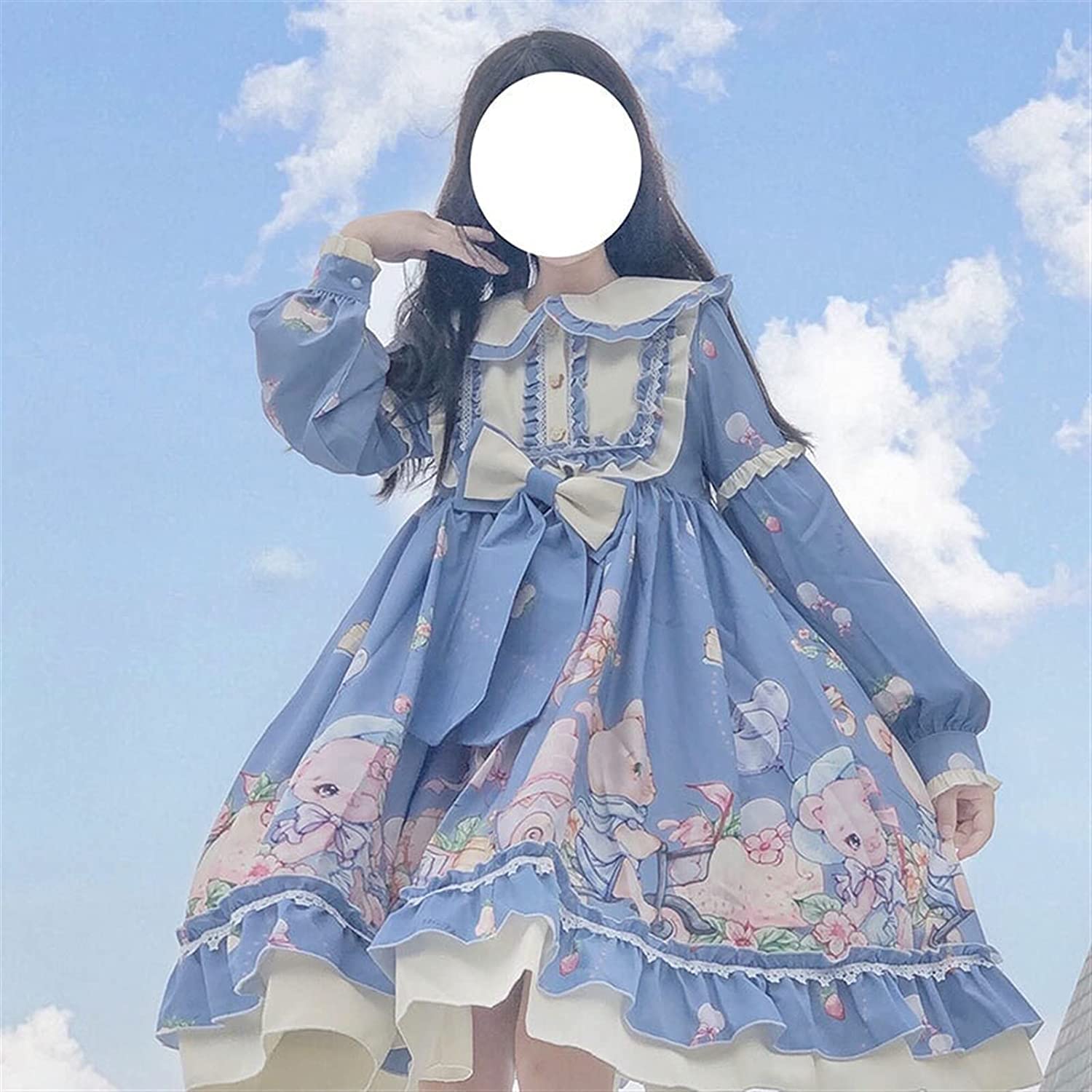 Kawaii Lolita Japonés Dulce Niña Muñeca Infantil Vestido De Fiesta Gótico Dibujos Animados Arco Princesa Vestidos De Fiesta