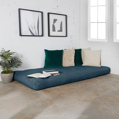 Miniatura 202 de Poly Solid - Colchón de futón completo, 8 pulgadas, color azul polvoriento Negro -,Azul,rosado (Blush Pink),Borgoña,Burnt orange,2-Burnt