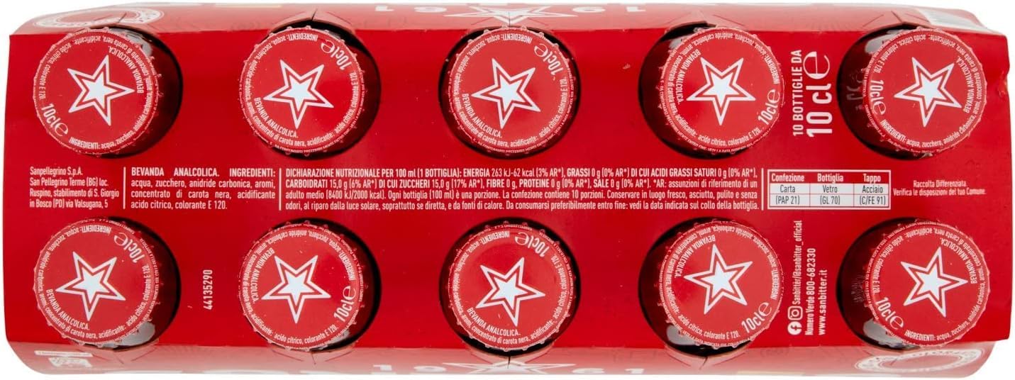 San Bitter Dry Lot de 60 bouteilles en verre jetables Blanc + Gingerino Recoaro + San Bitter Rosso Boisson rafraîchissante sans alcool Apéro italien 10 cl