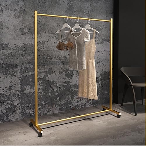 Miniatura 2 de Percha de metal para ropa de armario con rodillos, perchero de ropa móvil moderno comercial independiente, estante de ropa de exhibición al por