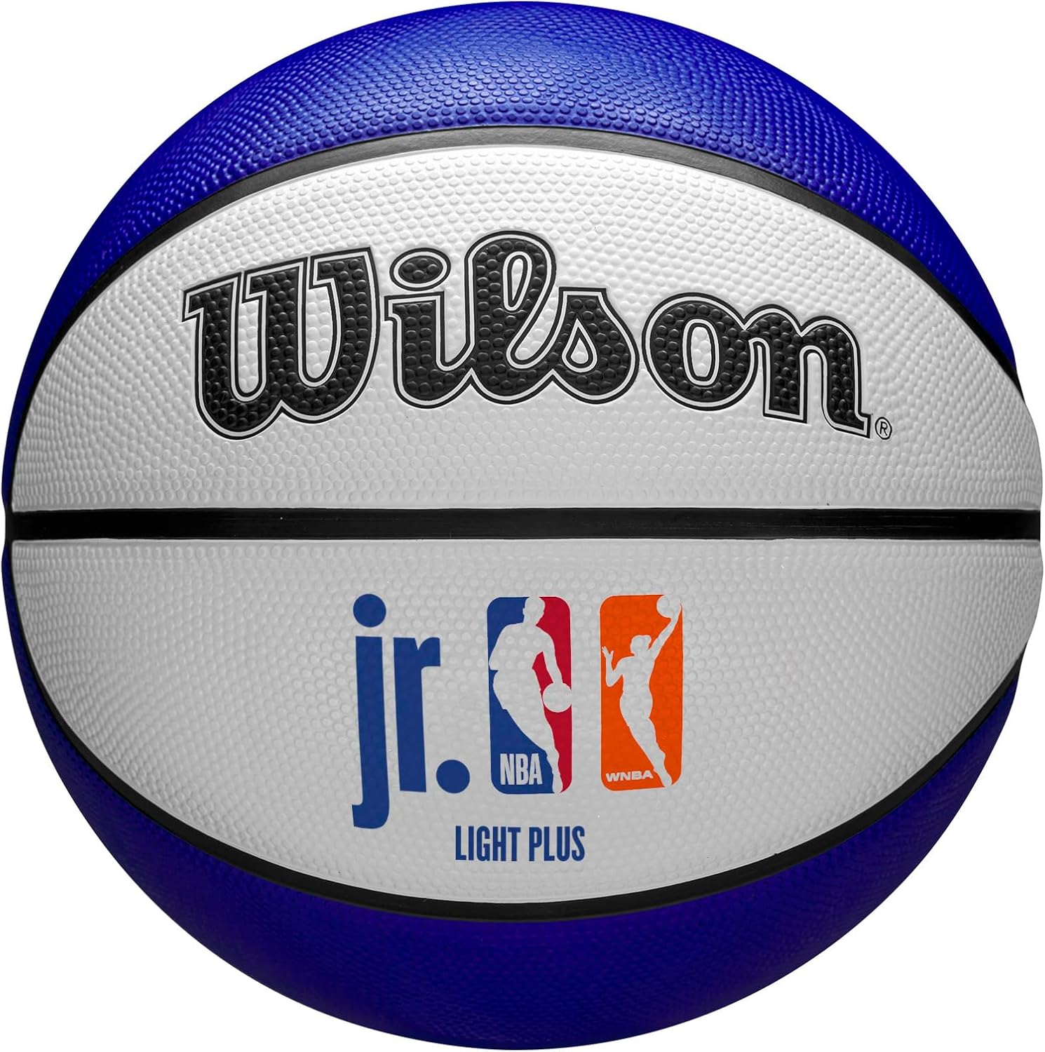Wilson Basketball, Jr. NBA DRV Plus, Outdoor and indoor, Blue/Red/White, Size 5
