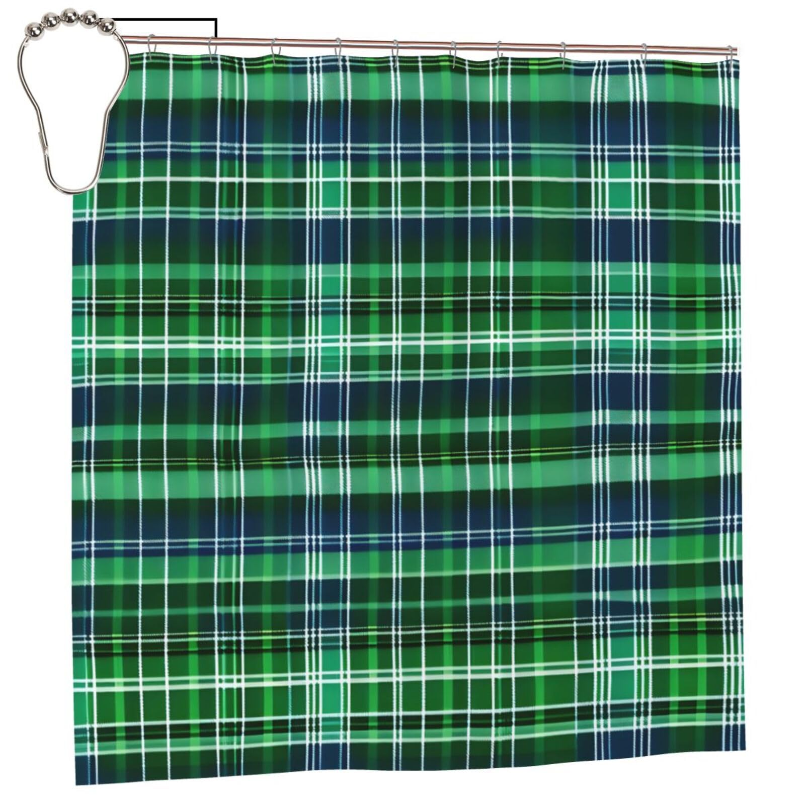 Rideau de douche imperméable anti-rouille tartan écossais 183 x 183 cm