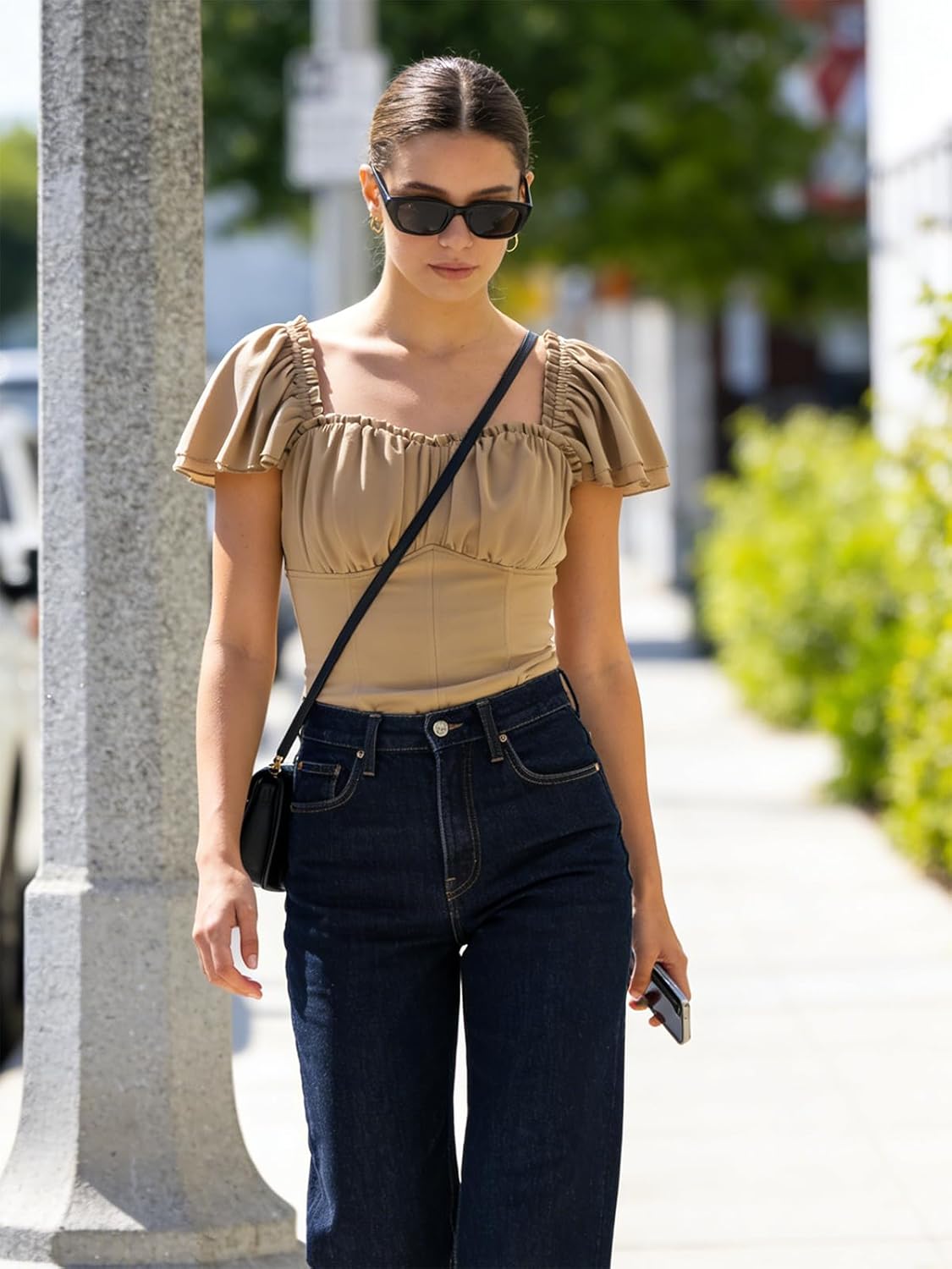 Scarlet Darkness Women Renaissance Shirt Off Shoulder Flutter Short Sleeve Top Summer Square Neck Peasant Blouse - Image 6