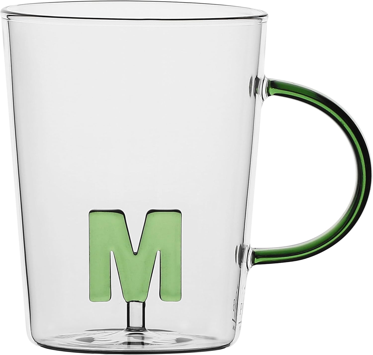 LA PORCELLANA BIANCA - Letter 'M' Borosilicate Glass Mug 400cc Allalettera Collection