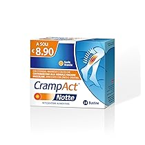 Crampact Notte, Integratore Alimentare con Potassio, Magnesio e Calcio per la Regolare Funzione Muscolare, GUSTO ARANCIA – Confezione da 14 Bustine