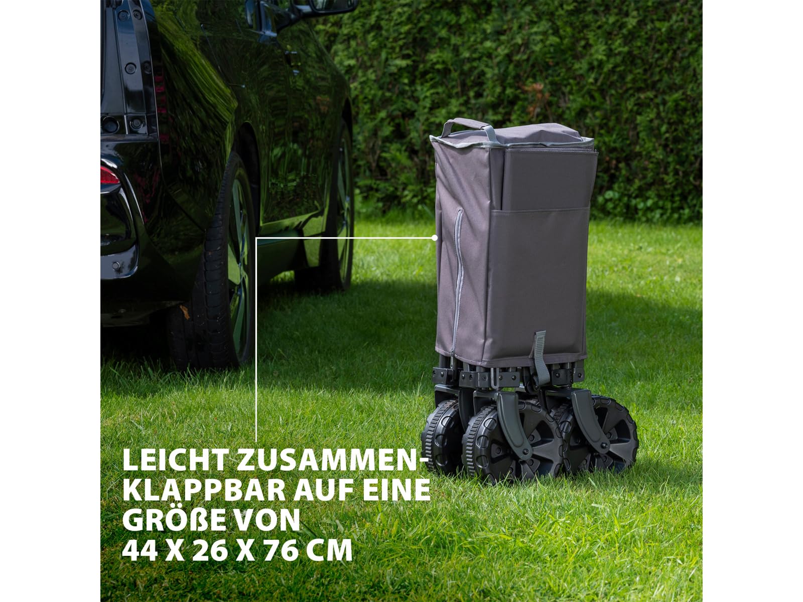 Campart Składany wózek transportowy Saint-Michel, poliester 600D, aluminium, niebiesko-biały