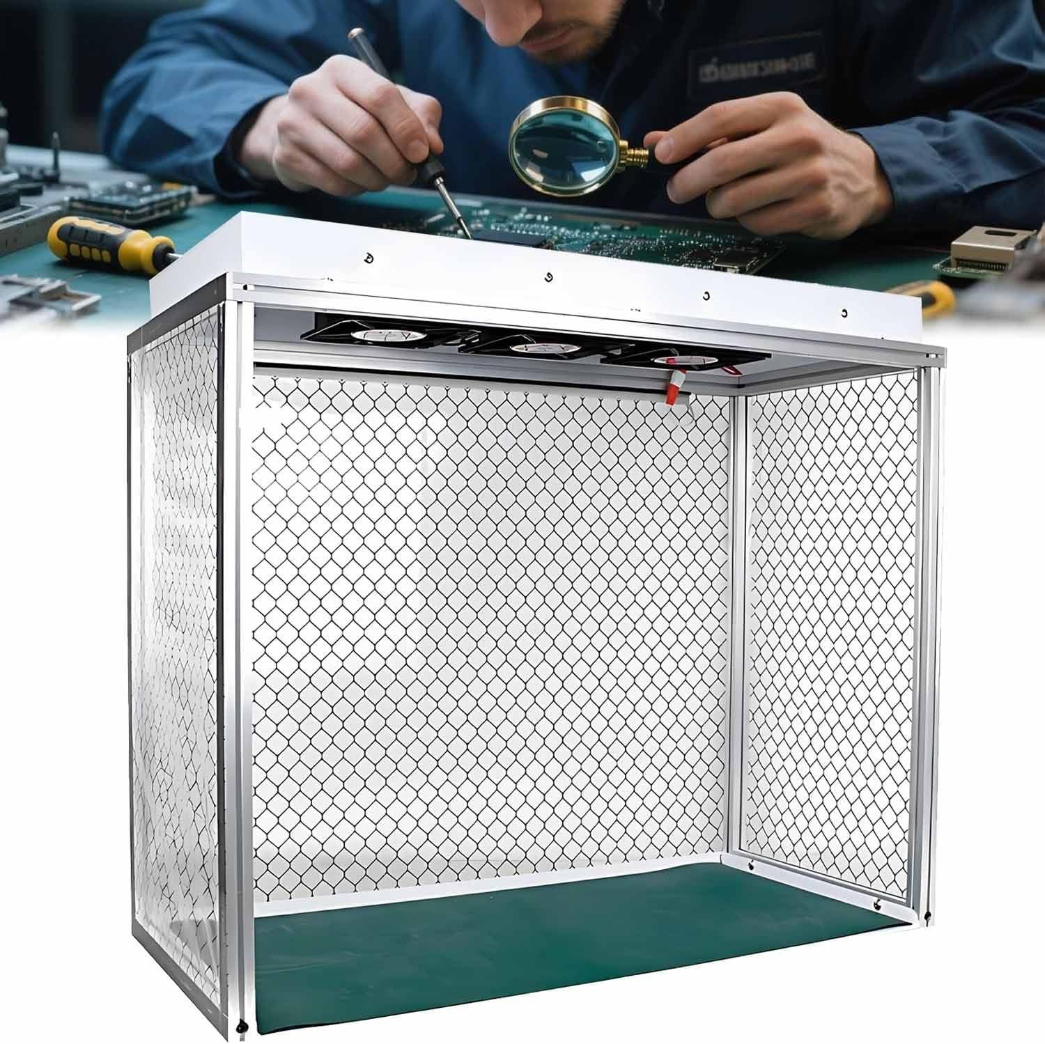 Vertikale Laminar-Flow-Box, Reinraumwerkbank mit 3 Ventilatoren, Filter für staubfreies Arbeiten, Laminar-Flow-Schrank für Siebreparatur/Werkstatt/Labor/Anlage 220v