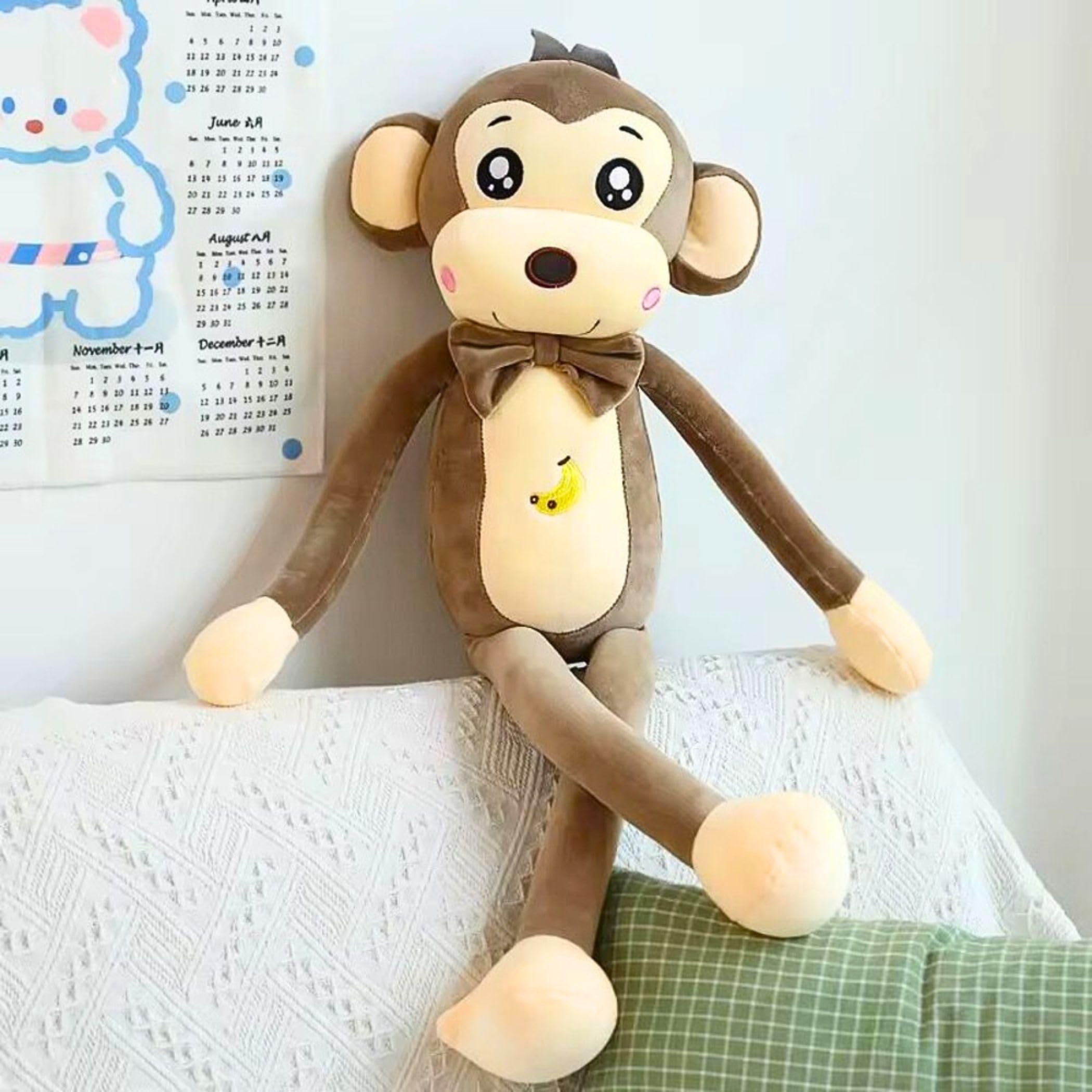 Tickles Monkey Soft Stuffed Plush Animal Toy for Kids Boys & Girls Birthday Gift (Color: Brown Size: 35 cm)