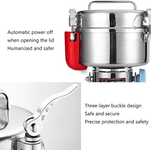 Miniatura 6 de Molino de granos de acero inoxidable tipo oscilación 800G, molienda de café, molinillo eléctrico, para moler varios cereales materiales secos