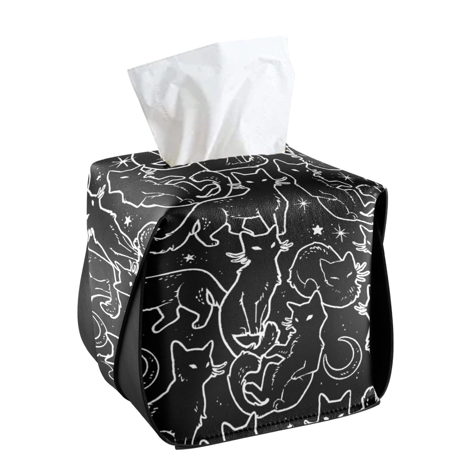 Housse De Boîte à Mouchoirs Carrée En Cuir Synthétique Pour Salle De Bain, Comptoir De Coiffeuse, Table, Voiture, Rectangulaire, Vert Persistant