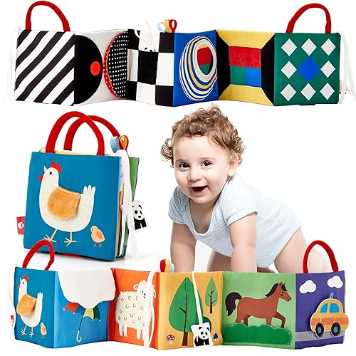 Libros para bebés juguetes para el tiempo del abdomen juguetes para bebés de alto contraste de 0 a 6 meses libros de doble cara para bebés de 0 a 6