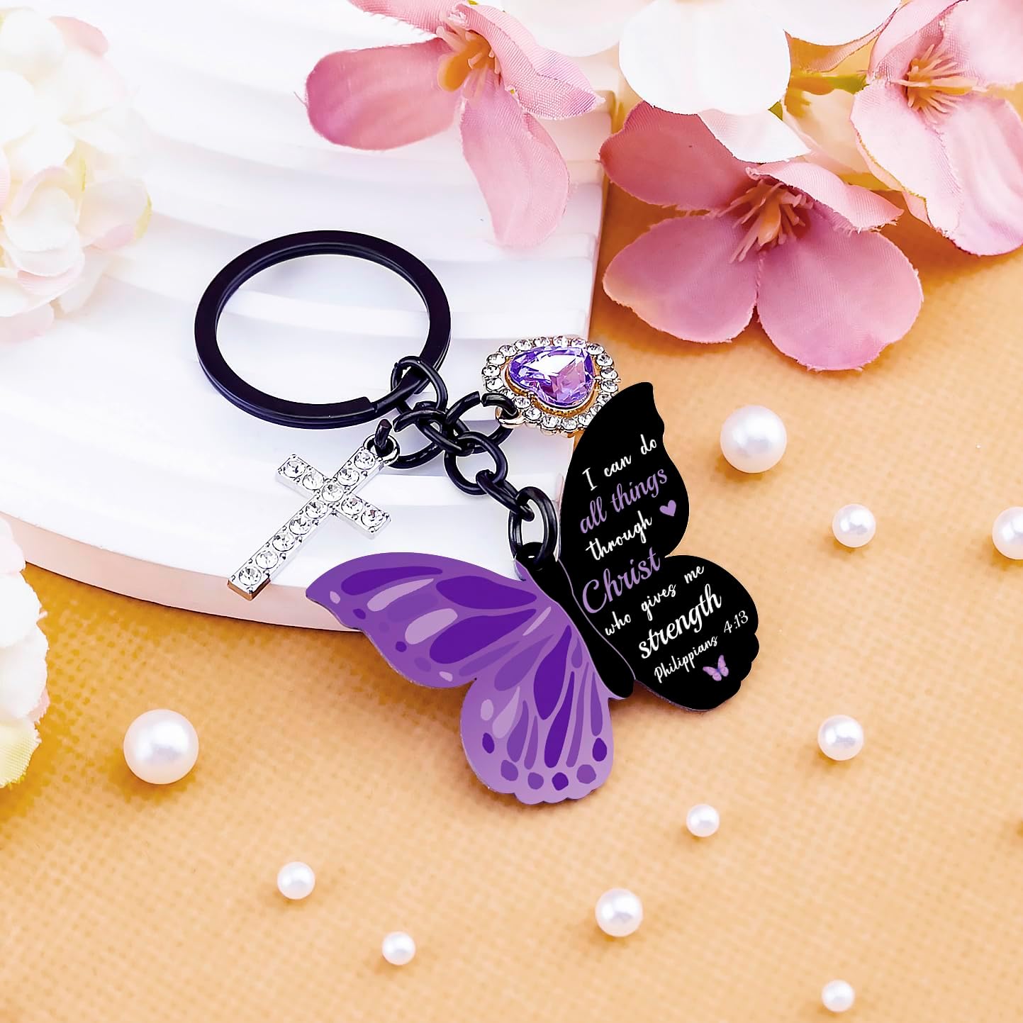 Jesus Keychain Christian Keychains for Women Cross Keychains for Women Mini Bible Verse Keychain Religious Gifts for Men Inspirational Scripture Key Chain - Image 5