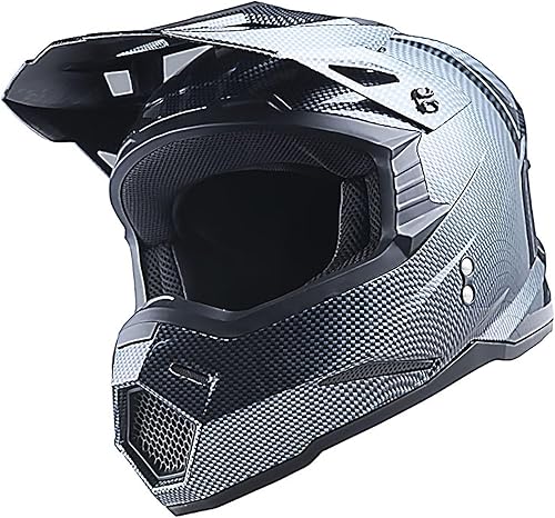 Miniatura 2 de 1Storm - Casco de motocross para adultos, casco para BMX, MX, cuatrimoto, motocross, casco de cara completa para carreras, estilo HF801, fibra de