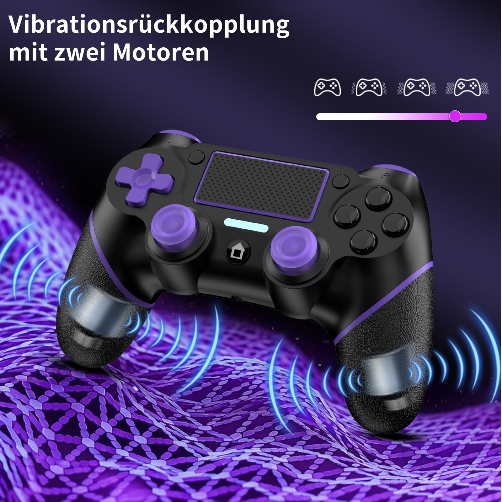Reddening für 2 Stück PS4 Controller，Controller PS4 für PS4/Pro/Slim/PC，Gamepad Joystick mit Turbo/Zurück Taste/Dual Vibration/6-Achsen Gyro Sensor/Touchpanel - 5