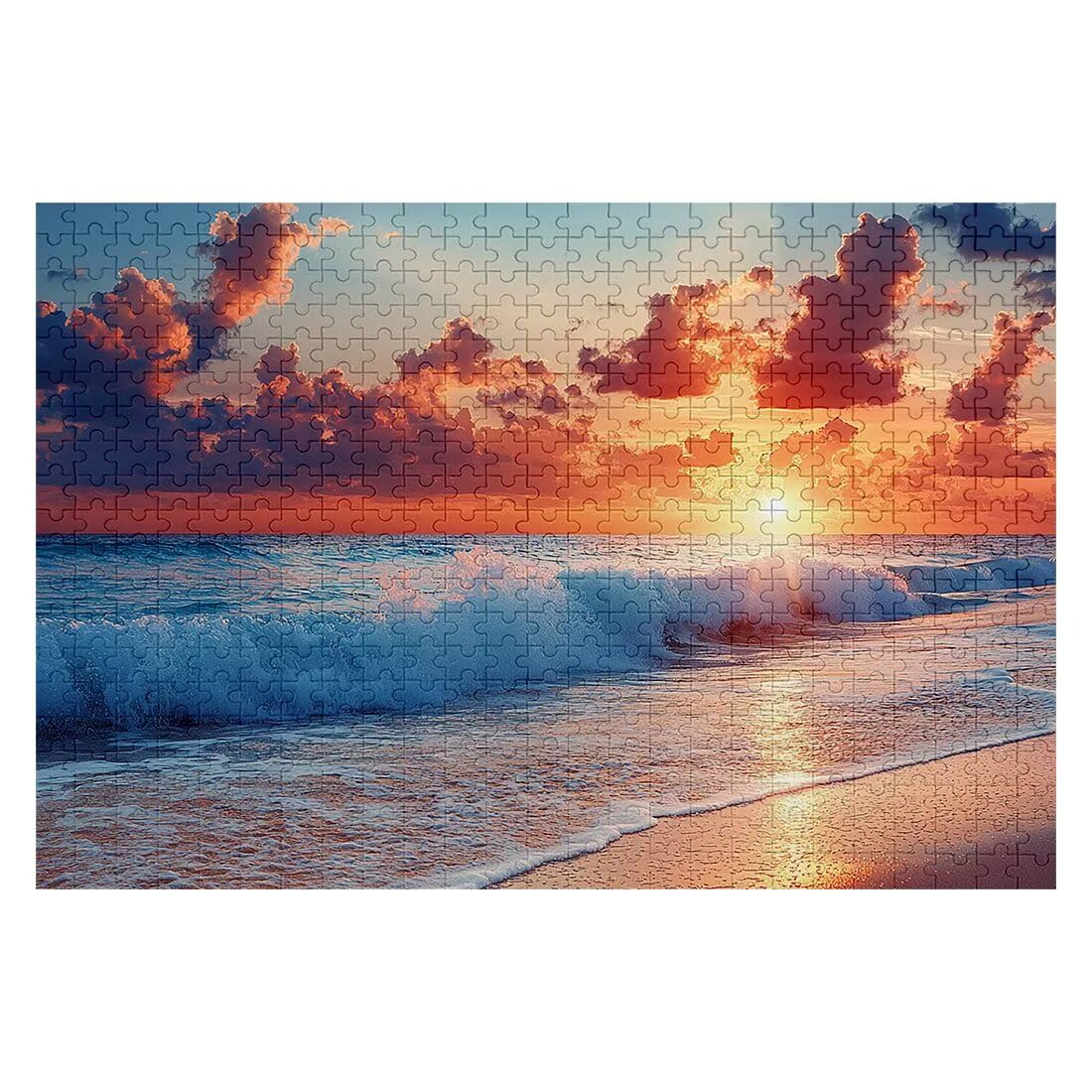 Puzzle 1500 elementów dorośli plaża, puzzle z falą elementów, niemożliwe puzzle z wykwintnym pudełkiem do pakowania, klasyczne drewniane puzzle gry edukacyjne na prezent dla kobiet, dekoracja domu