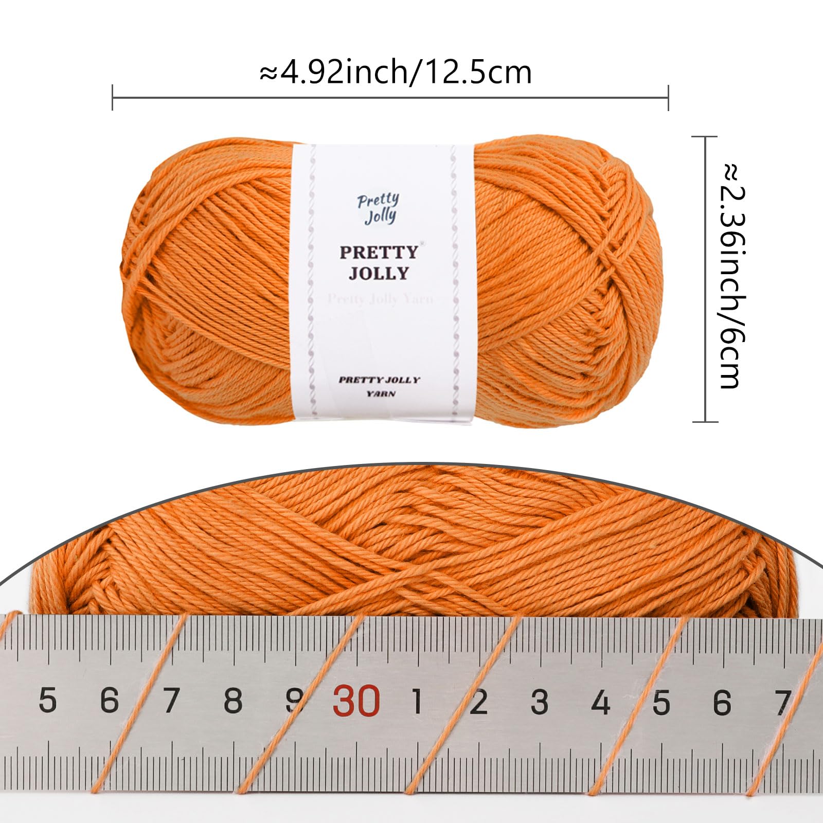 Pretty Jolly 4 Skeins Soft Baby Yarn, 100% Cotton, Crochet & Knitting, 4 Ply, Fingering Weight - Image 2