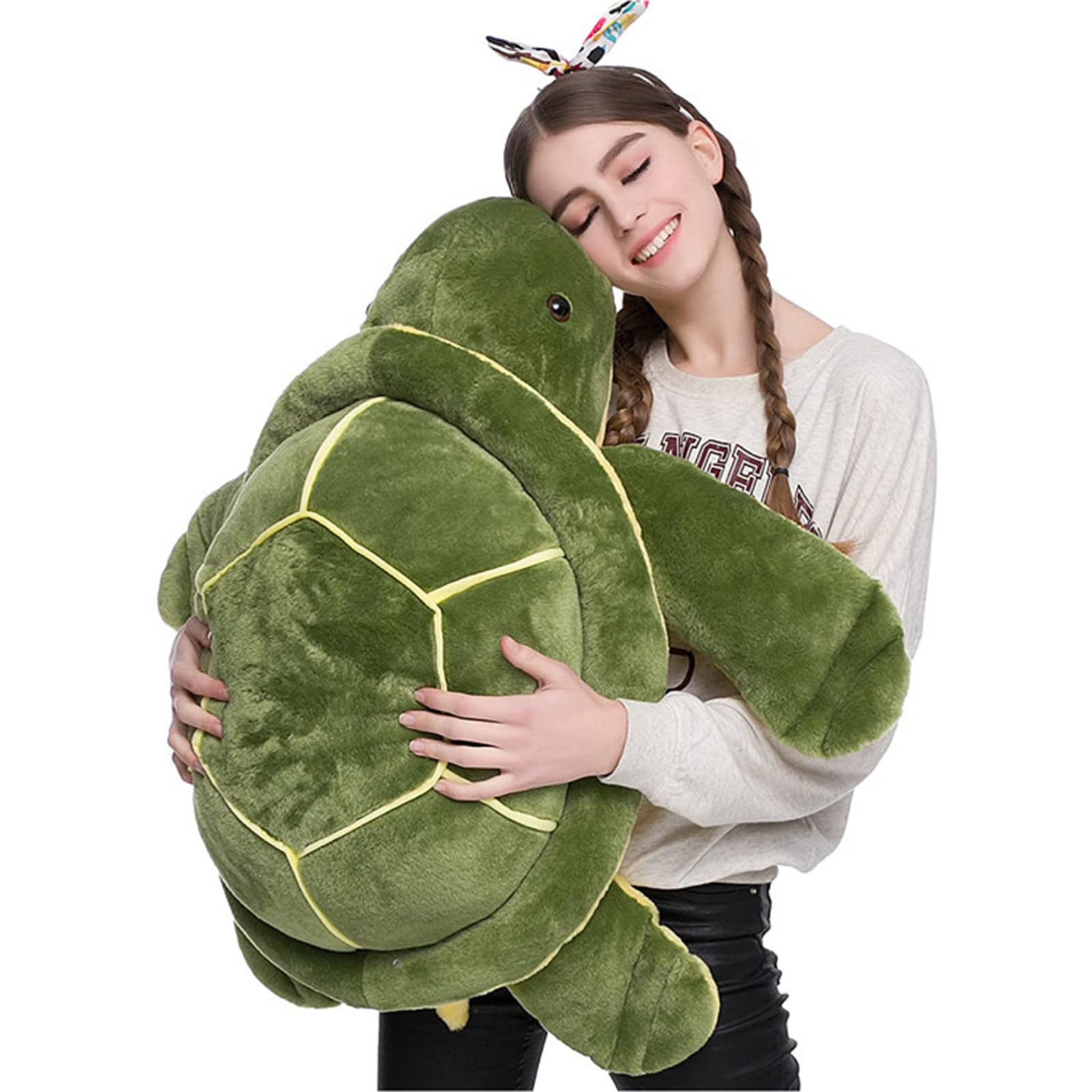 Turtle cuddly toy, plush turtle soft toy large plush soft toy large green cuddly toy fluffy toy,Christmas Birthday Gift for Kids Children Girls Boys (30 cm)