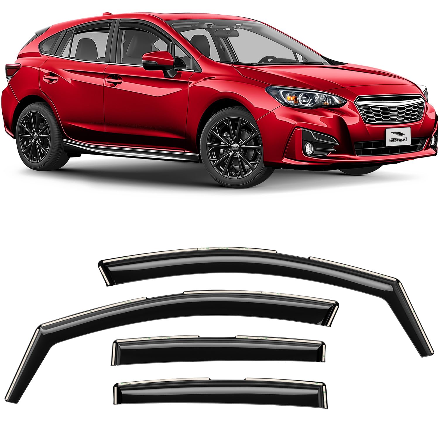Voron Glass In-Channel Rain Guards For Nissan Frontier 2005 2020 Crew Cab Window Deflectors Vent Window Visors 4 Pieces 220108