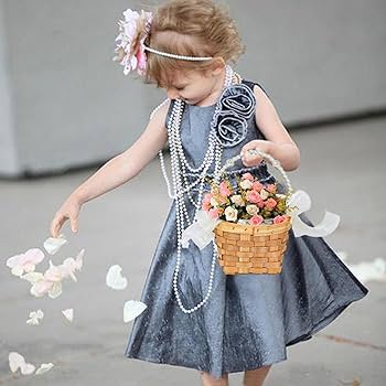 1Pcs Flower Girl Baskets,Pastoral Handle Baskets,Flower Storage Baskets,Decorative Basket For