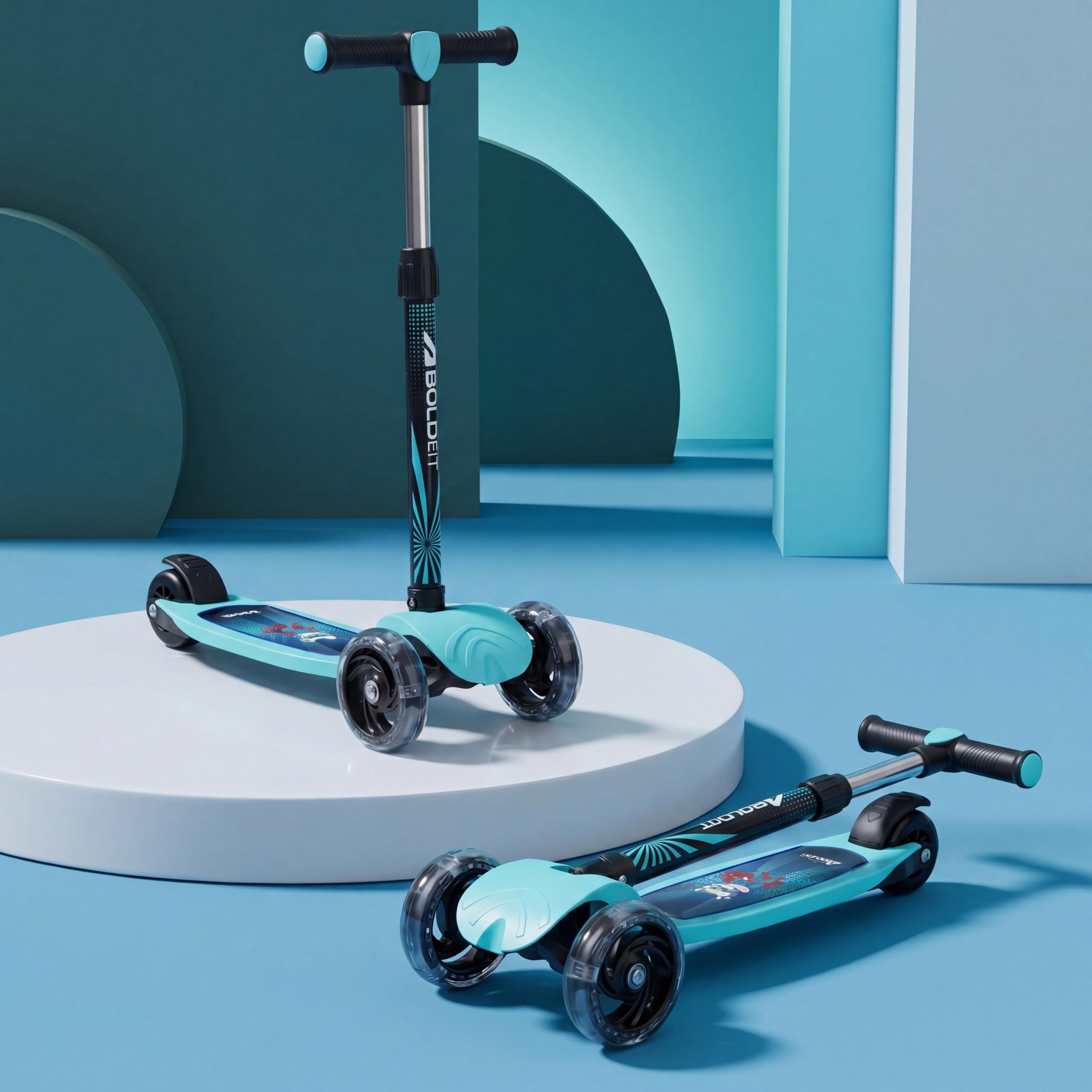 Boldfit Kids 3 Wheel Scooter - LED Lights & Foldable! -1