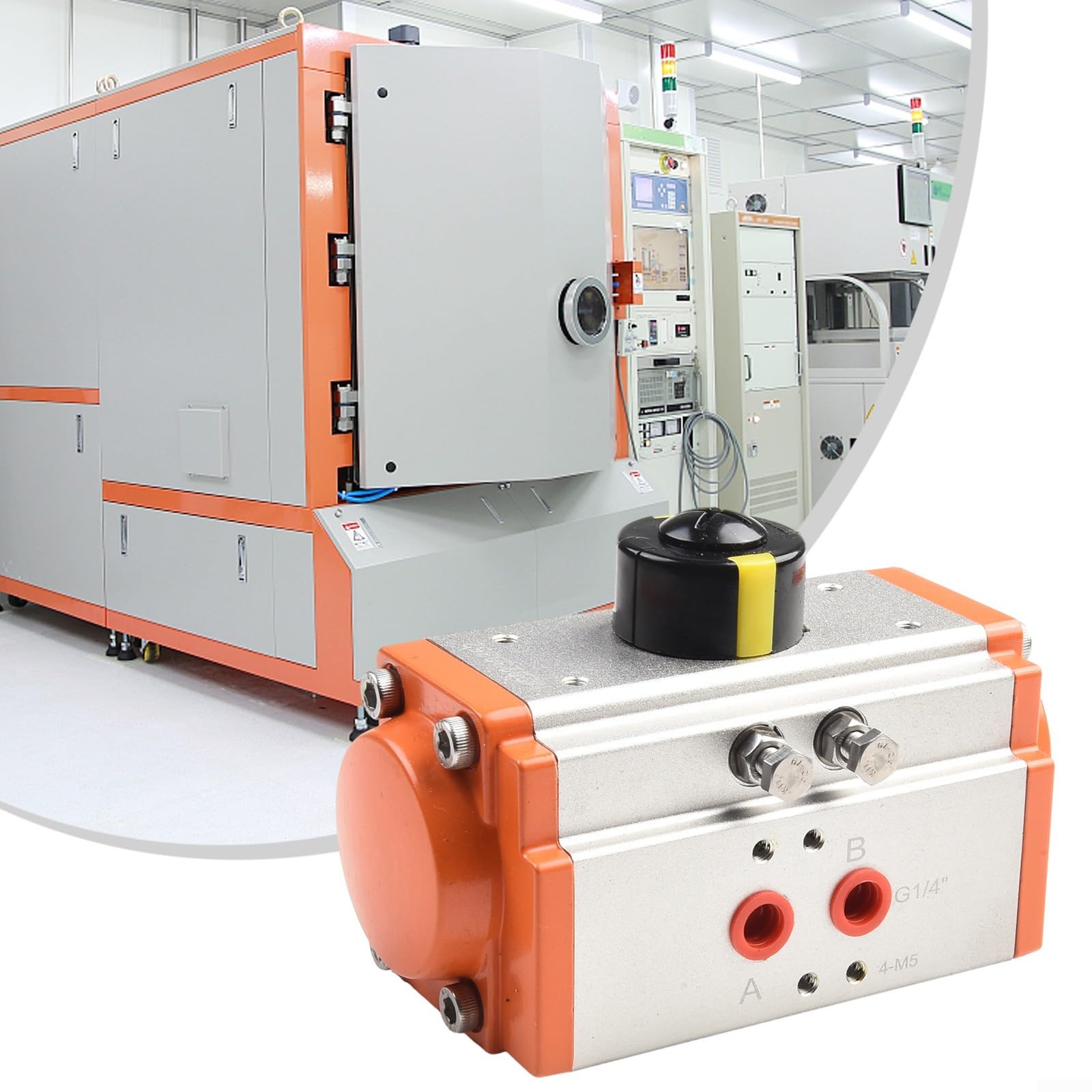 Attuatore pneumatico Rotazione di 90 gradi Motore valvola pneumatica a doppio effetto per valvole a farfalla a sfera AT40 AT52 GT52 GT63 Lega di alluminio Automazione industriale (AT52)