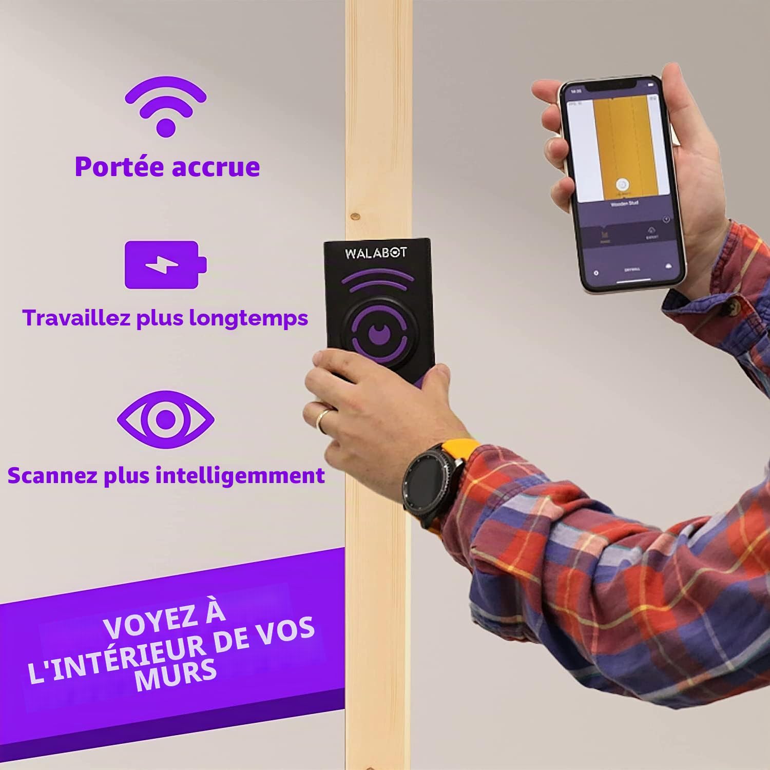 WALABOT DIY 2 – Détecteur de clous et scanner mural avancé pour smartphones Android et iOS